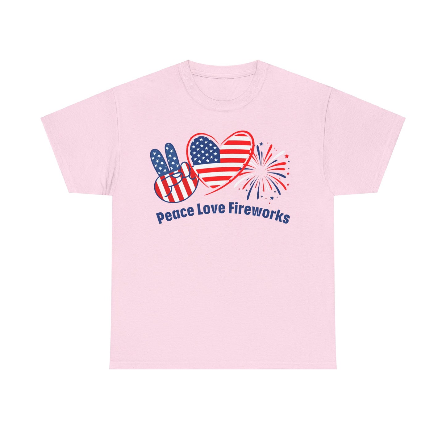 Peace-Love-Fireworks: Unisex Heavy Cotton Tee