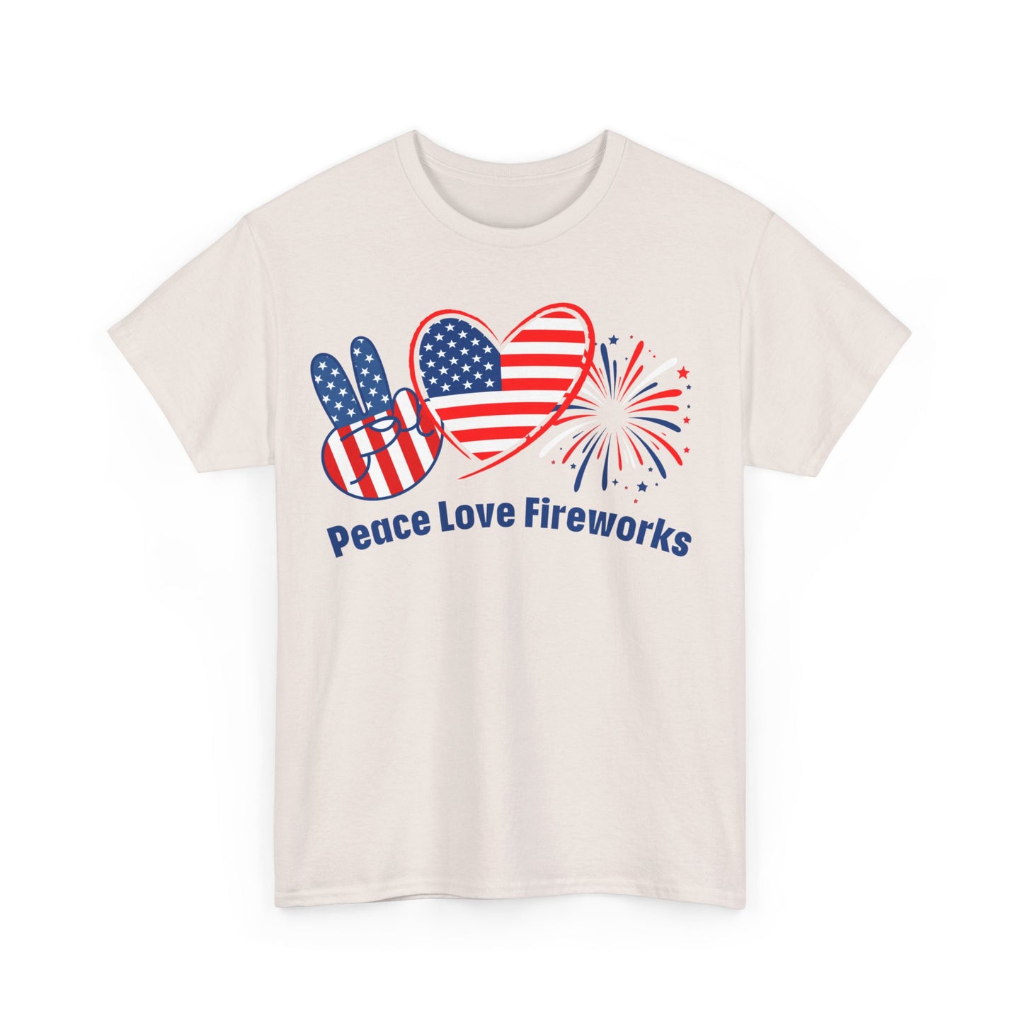 Peace-Love-Fireworks: Unisex Heavy Cotton Tee