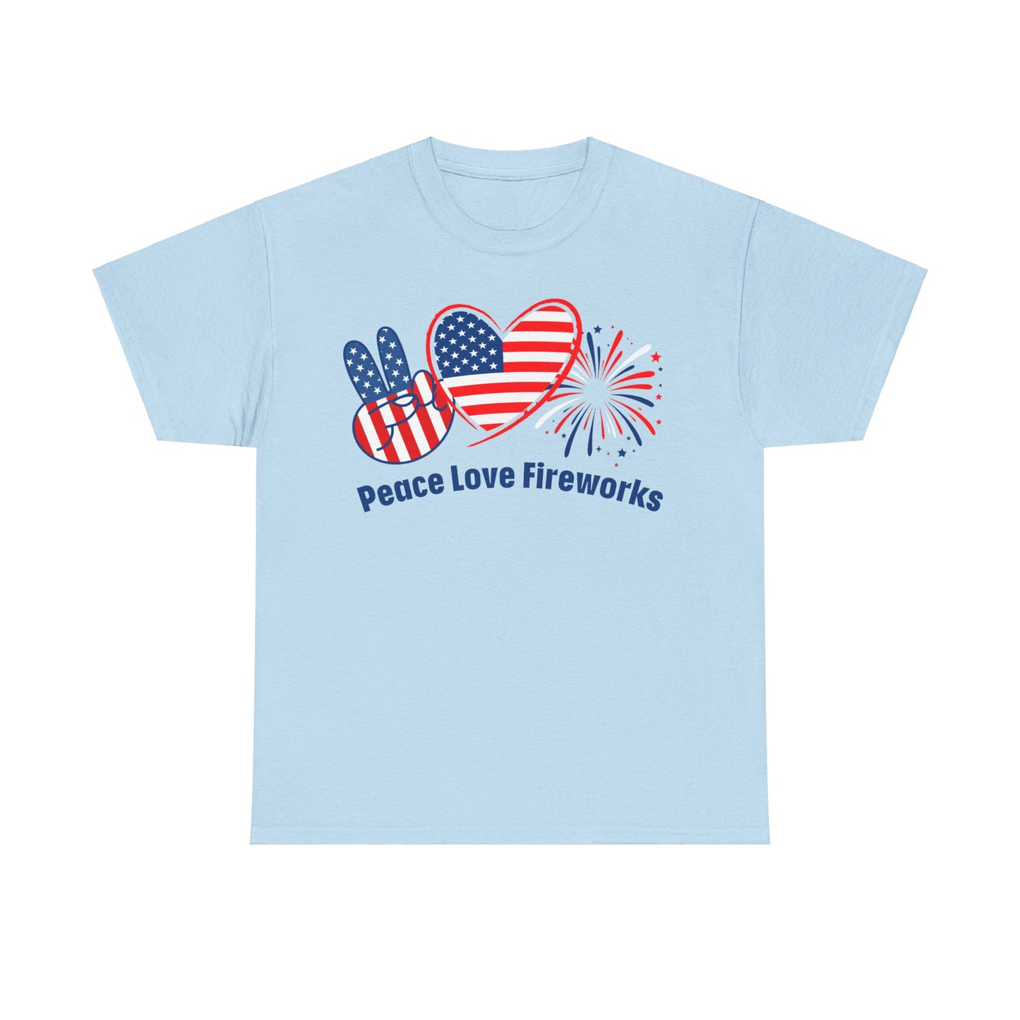 Peace-Love-Fireworks: Unisex Heavy Cotton Tee