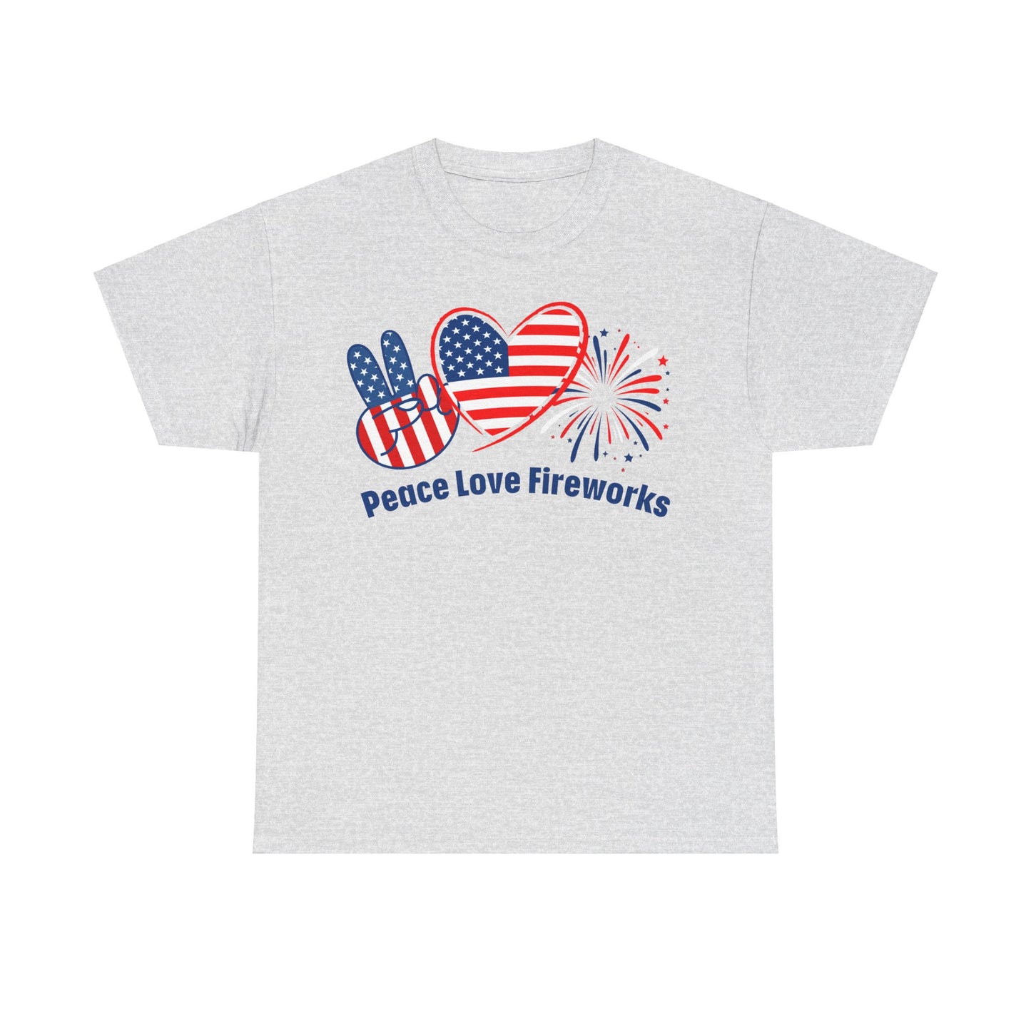 Peace-Love-Fireworks: Unisex Heavy Cotton Tee