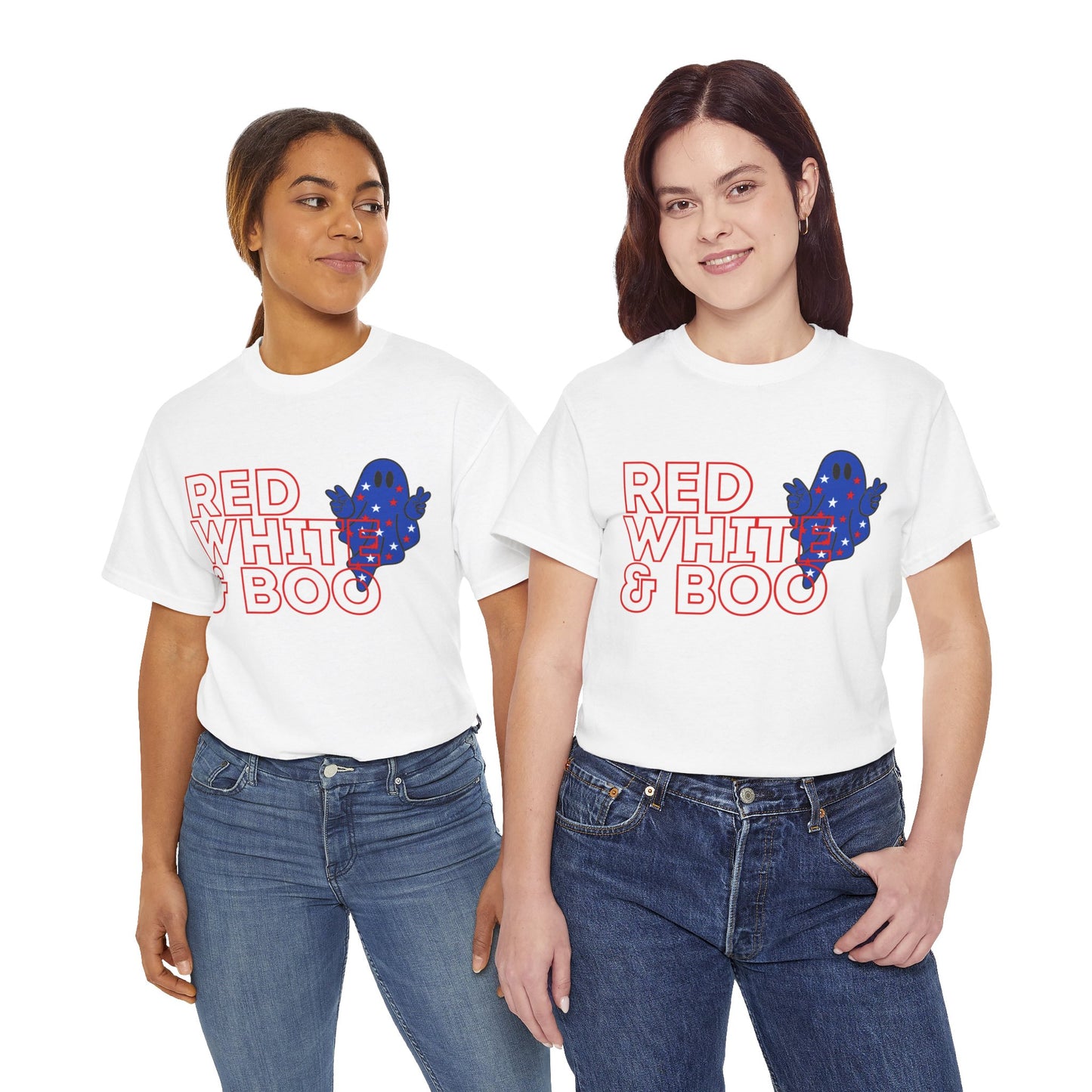Red, White, & Boo - Unisex Heavy Cotton Tee