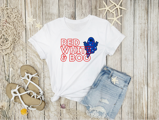 Red, White, & Boo - Unisex Heavy Cotton Tee